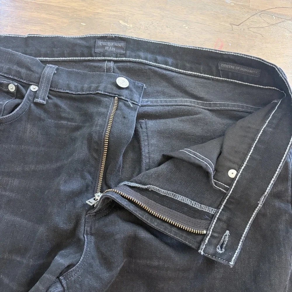 Citizens of Humanity Gage Slim Straight Jeans Black Mens 36 36x33